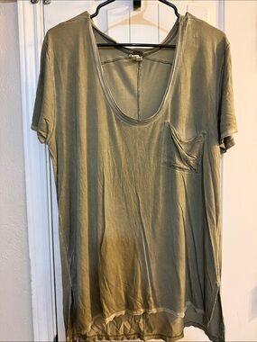 We The Free Olive Scoop Neck Pocket Tee
